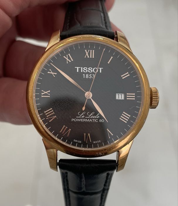 Часы швейцарские Tissot Le Locle Powermatic 80 ( 80 часов запас хода, механические с автоподзаводом, черные)