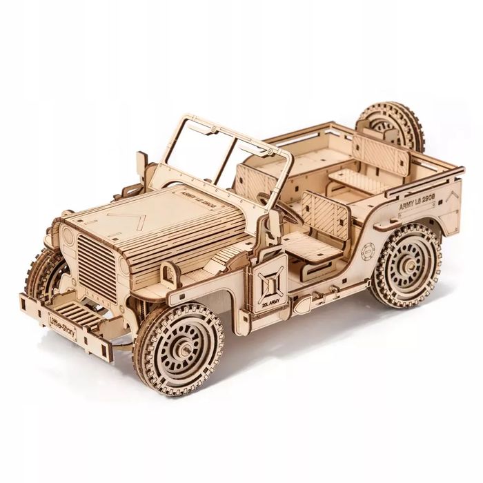 Little Story Drewniane Puzzle Model Układanka 3D DIY - Pojazd Wojskowy Jeep. Pozostałe (Little Story)