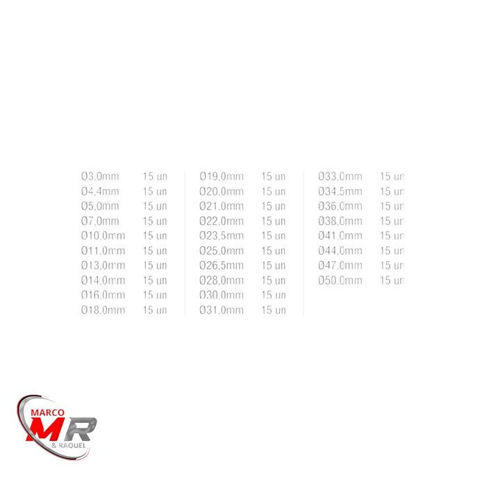 Caixa de stocks o-rings 419 pçs MF SK 2402