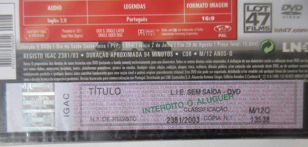 L.I.E. Sem Saída [DVD NOVO / SELADO)