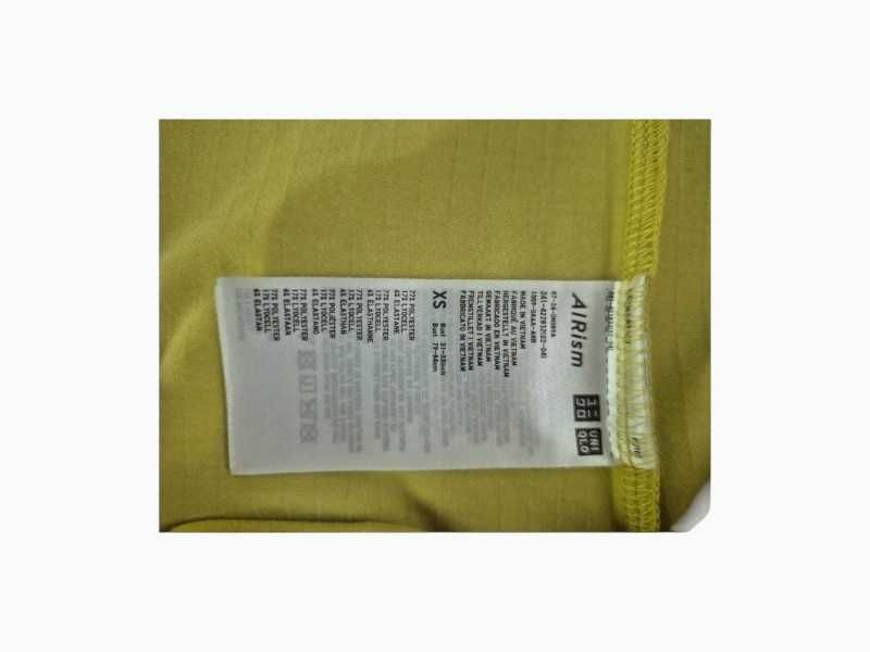 Koszulka Uniqlo XS S Limonkowa Prążek Lyocell Oversize Asymetryczna T-shirt