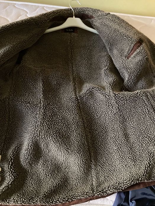 Casaco em pele camurça