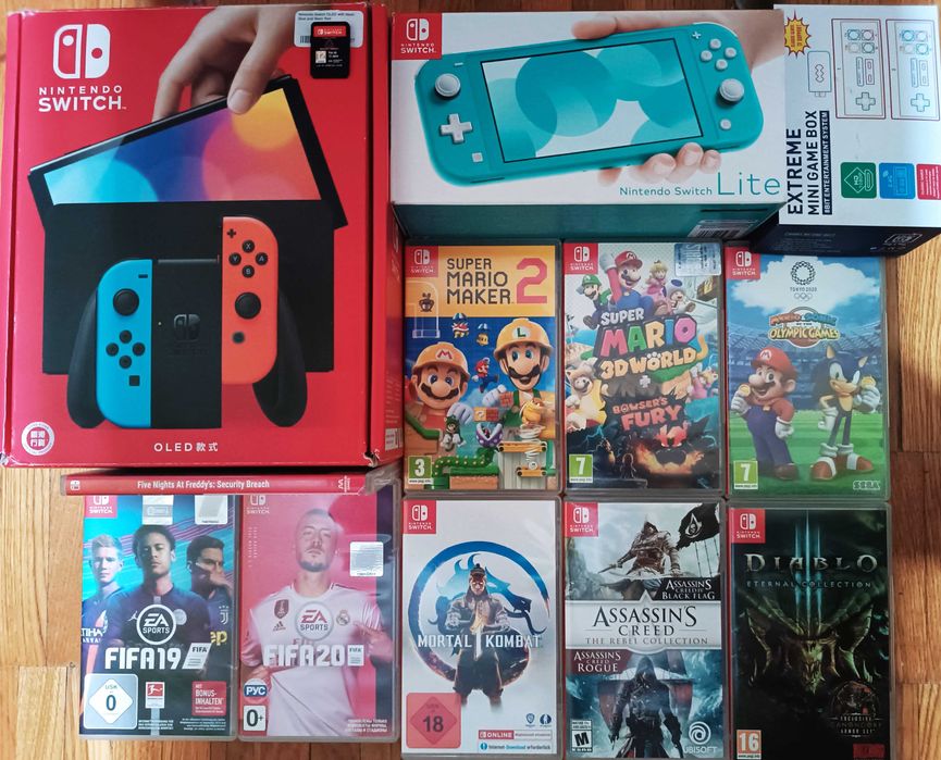 Nintendo Switch Oled Neon(Обмен Приставки/Игр-Mario/Minecraft/Witcher)