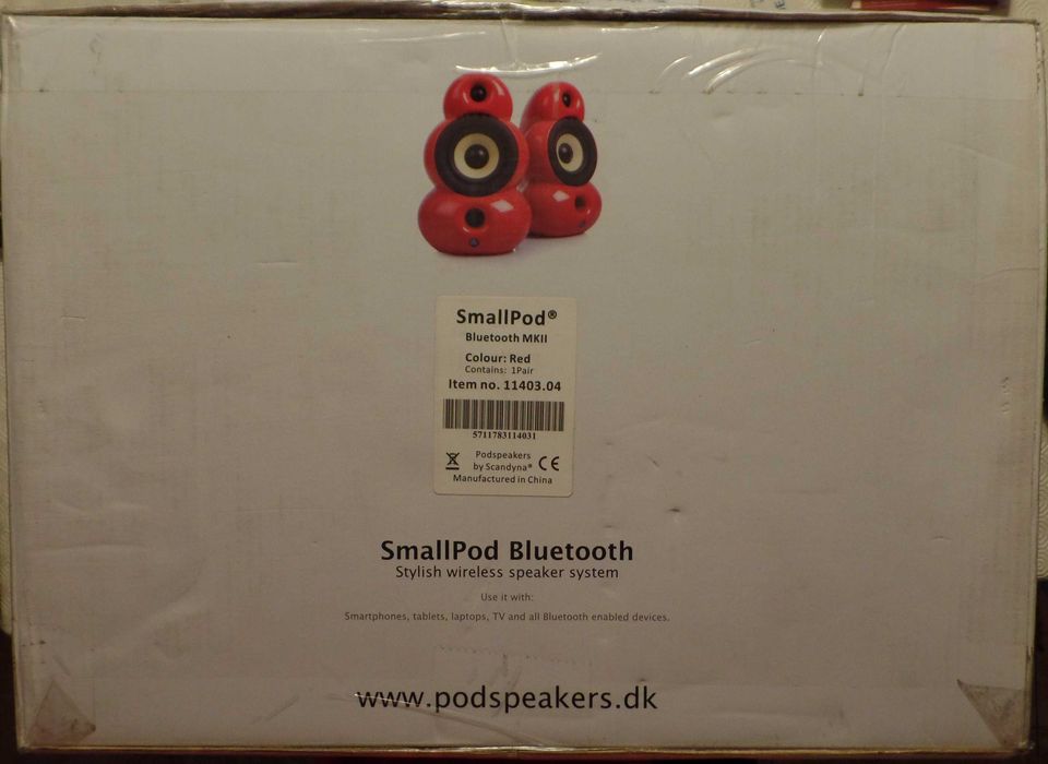 Colunas SmallPod Bluetooth MKII Vermelhas – Novas e Seladas