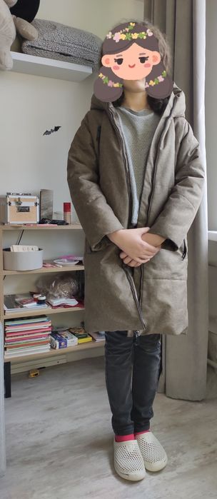 Теплое пальто на девочку 9-11 лет