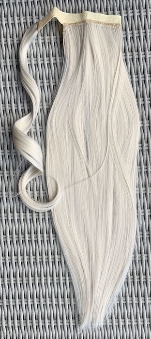 Premium Ultra włosy doczepiane, platynowy blond, kucyk, treska 253.
