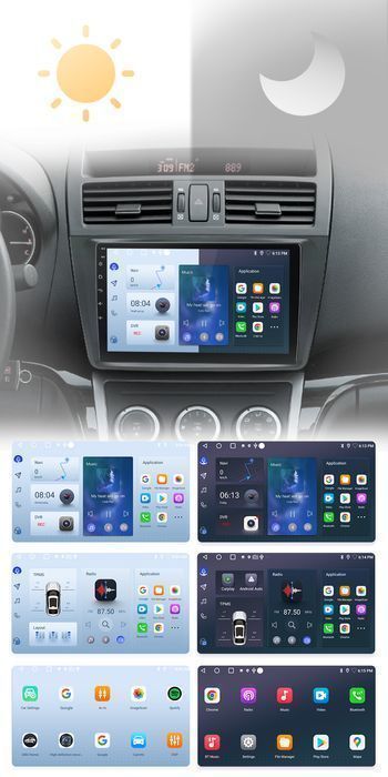 Mazda 6 GH – Radio Android 15 9" CarPlay Android Auto 4GB/64GB GPS Nawigacja Stacja Multimedialna WiFi Bluetooth DSP 4G LTE PL