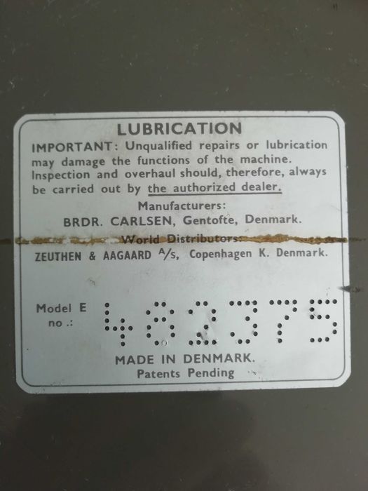 Antiga máquina de calcular mecánica Carlsen Contex 10