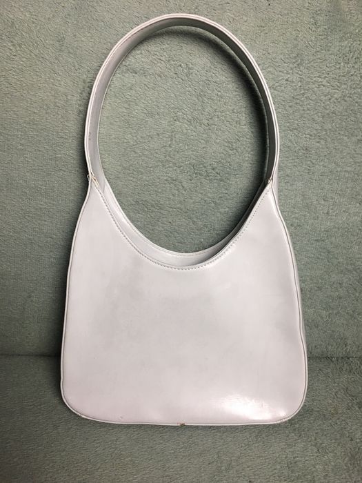 Сумка шкіряна багет Prada сіра