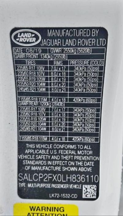 Land Rover Discovery Sport 2.0 Turbo 240 к.с. 2019 (майже 2020) США Ідеал