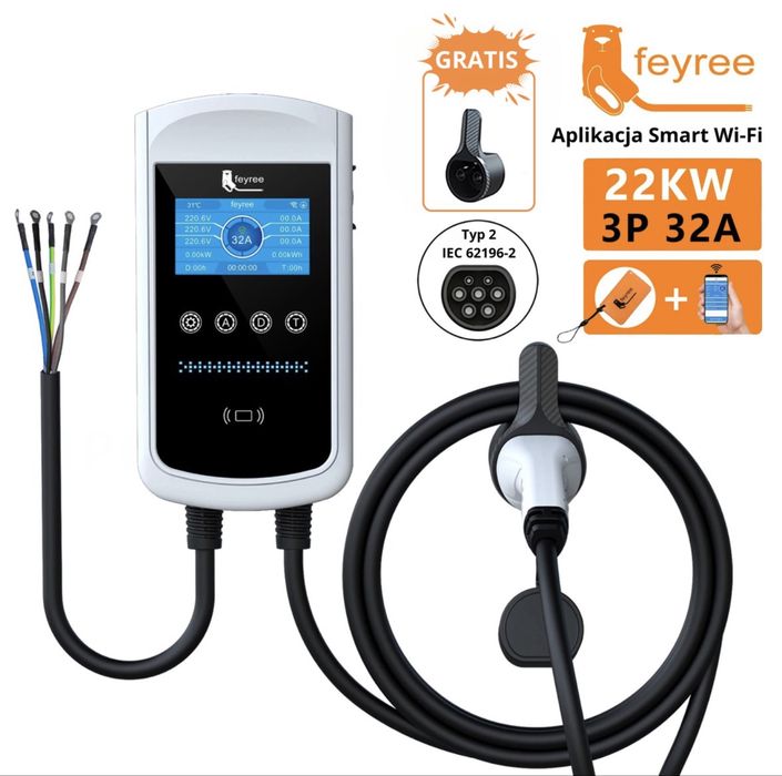 Ładowarka samochodowa Feyree 7,6 kW AC 32A Type 2 Wi-Fi