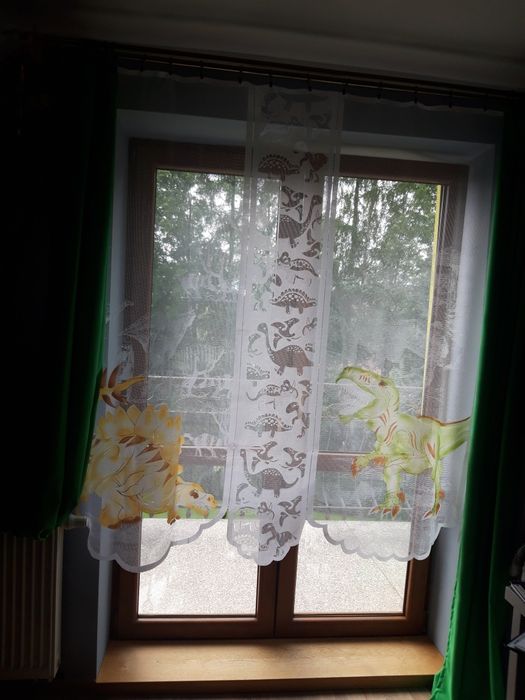 Firanka żakardowa w dinozaury