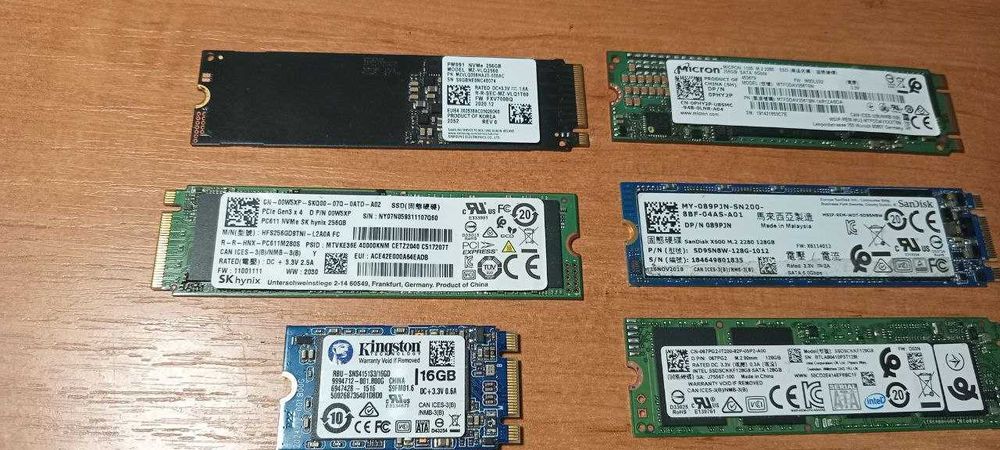 Различная память для ПК и ноутбуков ssd m.2/nvme /hdd