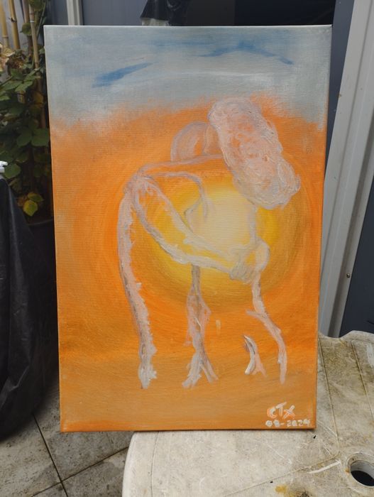 Quadro a óleo sobre tela .