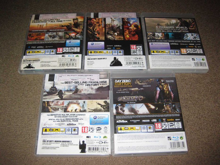 5 Jogos da Saga "Call Of Duty" para a Playstation 3/Completos!