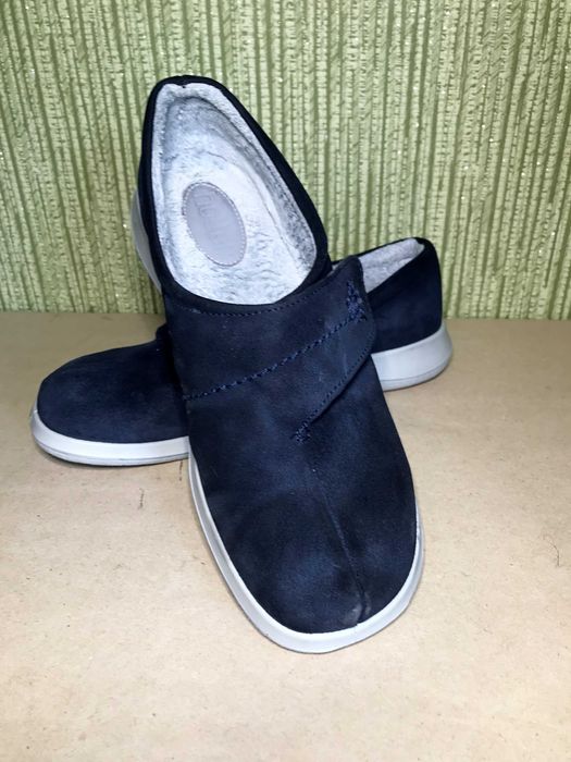 Замшеві туфлі мокасини на ліпучці на устілку 27-27,5 см