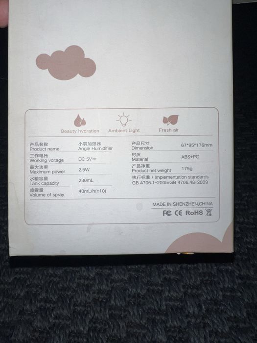 Umidificador Angel – USB e LED