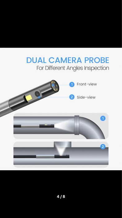 Ендоскоп teslong на 2 камери 5 мм.  опис на фото