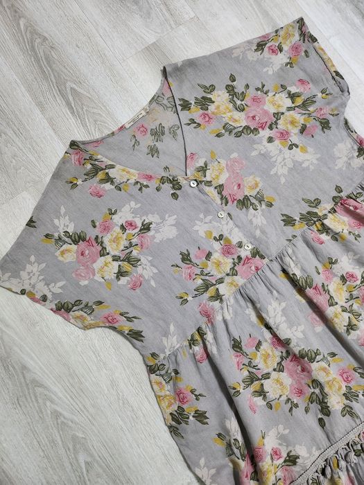 Льняное ярусное платье миди оверсайз Francesca Bettini лён