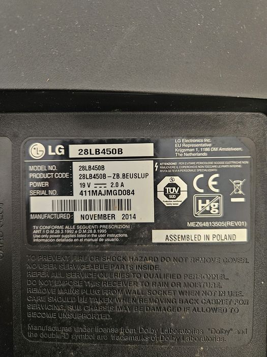 Televisão LG com 27 polegadas