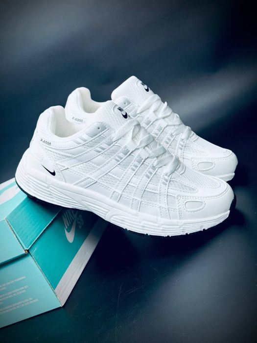 Чоловічі кросівки Nike P-6000  білі легкі дихаючі кросовки найк