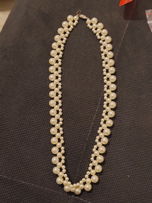 Naszyjnik CHOKER vintage perełki | SREBRO próby 835 | Stan idealny!