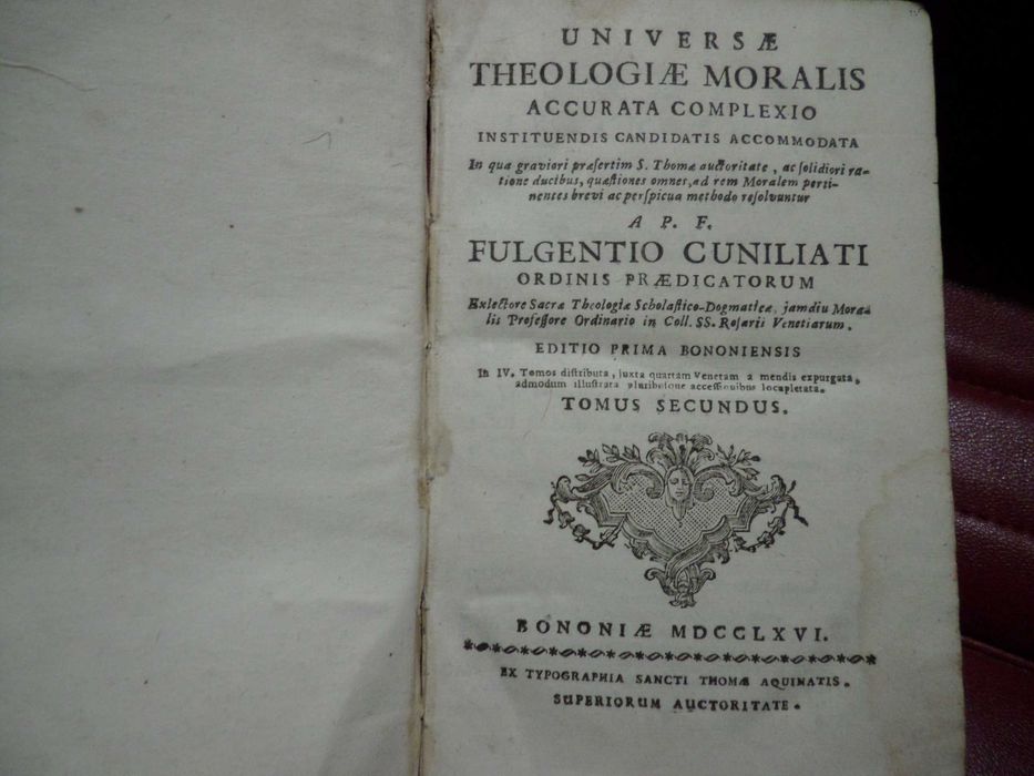 Livro Sec. XVIII  'Theologiae Moralis'  Tomus Secundus