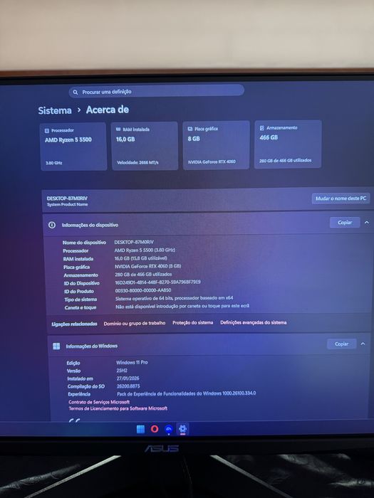 PC Gaming RTX 4060 8GB + Ryzen 5 5500 + 16GB RAM RGB