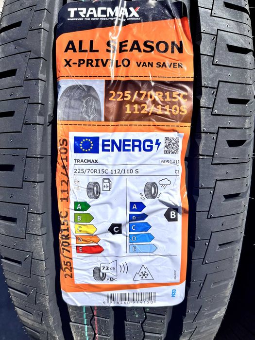 Okazja opony całoroczne 225/70R15C 112/110S Tracmax VAN SAVER NOWE 2026