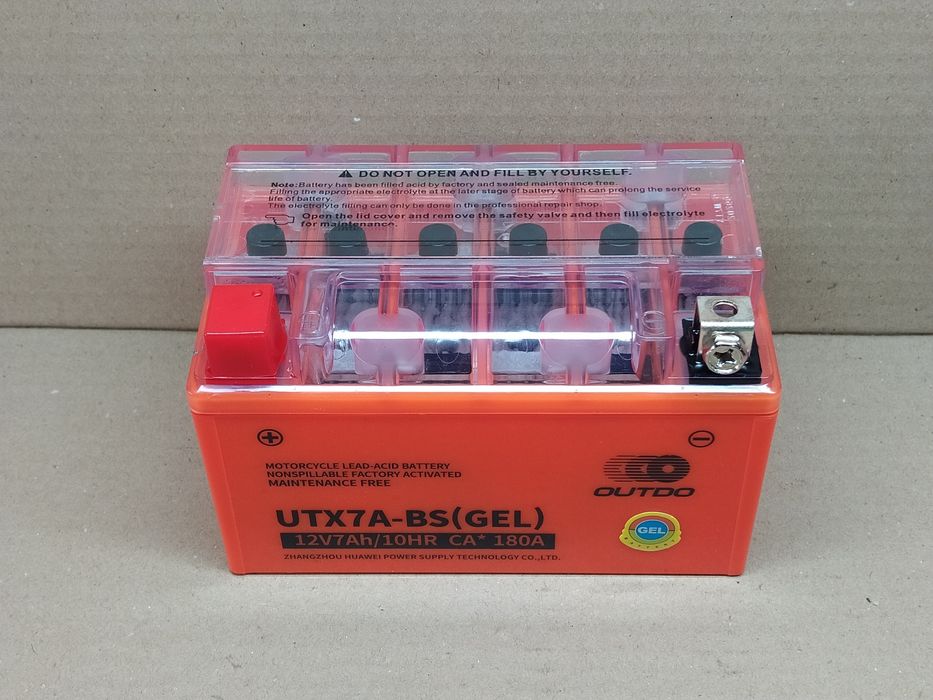 Аккумулятор мото АКБ GEL 12V 7A 150-87-94mm UTX7A-BS "OUTDO"