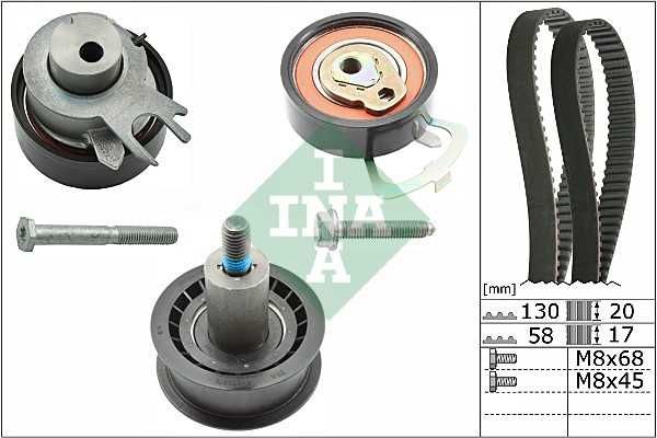 Комплект ременя ГРМ skoda fabia/octavia на VAG 1.4/1.6/2.0 530053810/INA/SKF/Підбір автозапчастин по vin-коду