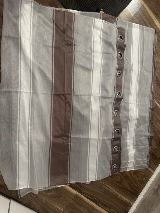 Zasłony na kółkach 4 szt pasy brązowe 140x245