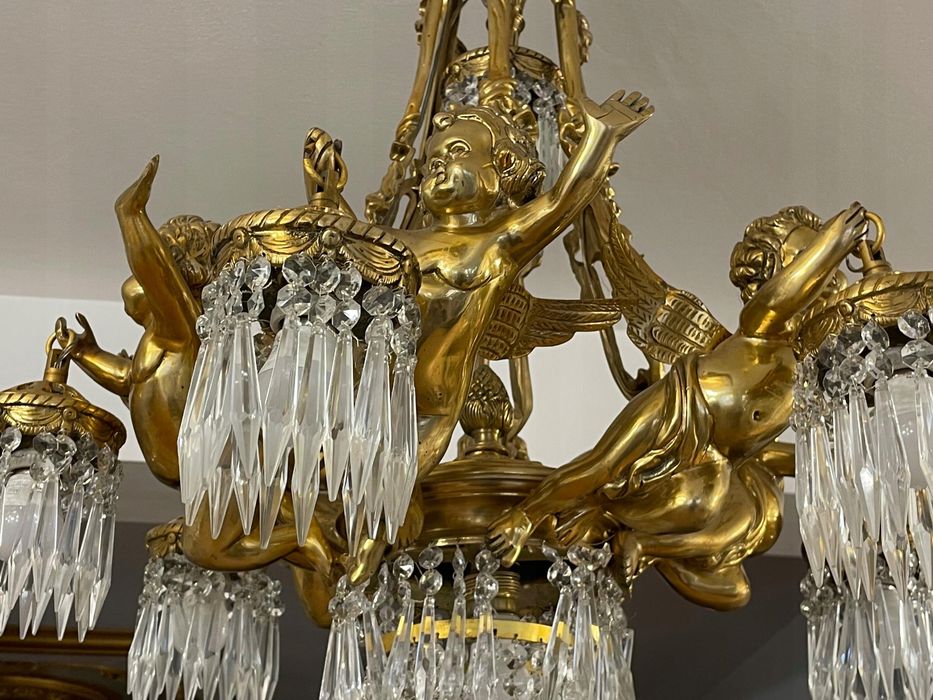 Żyrandol Pałacowy Wisząca Lampa 6 Aniołów