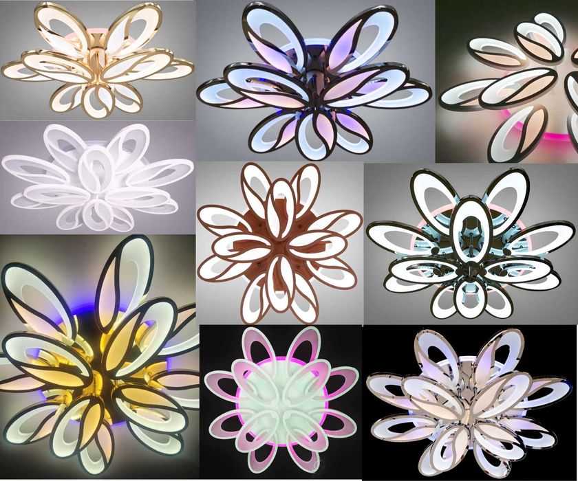 Светодиодная люстра смарт светильник с пультом цветной подсветкой