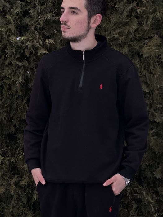 Полузамок Polo Ralph Lauren чорний 1/3 зіп Поло Ральф Зипка мужская