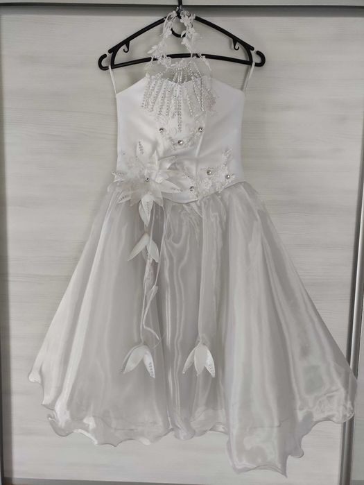 белое платье на утренник Снежинка