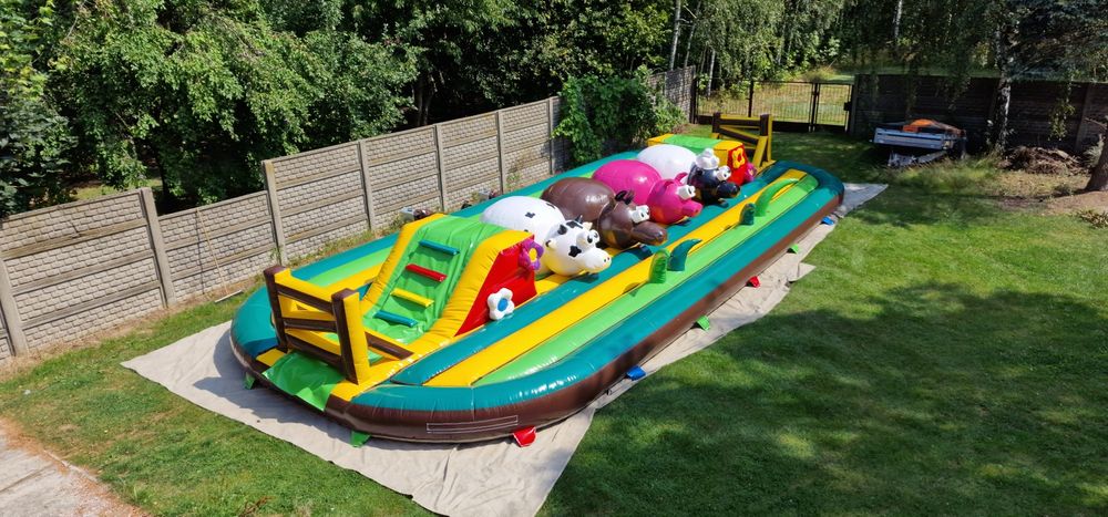 Dmuchaniec Wipeout bigballers tor przeszkód dmuchany farma ranczo