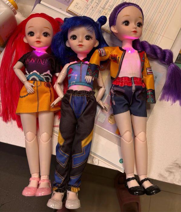 Кукла барбі k pop huntrix музикальна 3D Румі, Міра, Зої