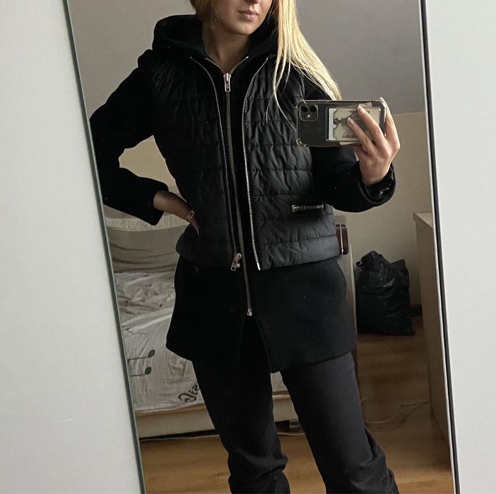 Płaszcz Sandro Paris kurtka puchowa puchowy damska dwuczęściowy