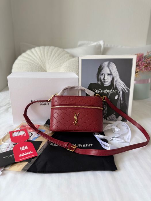 Сумка Saint Laurent Gaby Mini Vanity Bag in Lambskin ROUGE CABERNET
