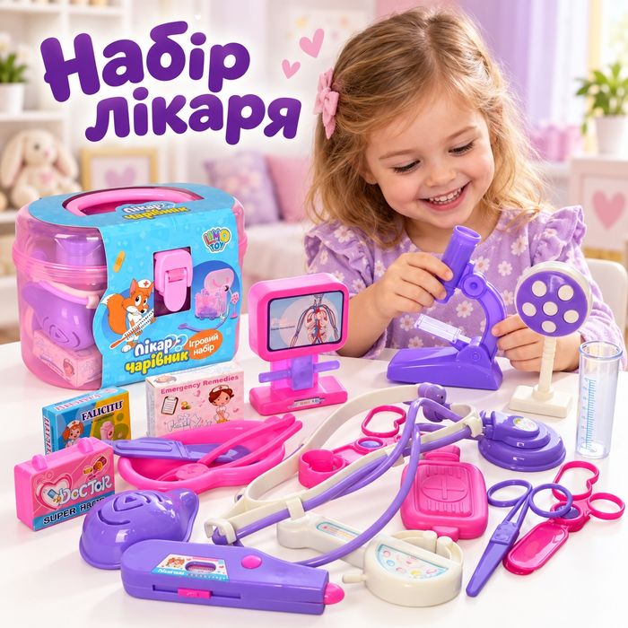 Дитячий ігровий набір лікаря в чемодані,іграшковий набір лікаря,игровой набор доктора,игрушечный набор доктора,набор аптечка,набор детская больничка