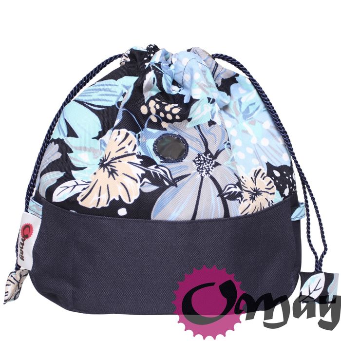 Granatowy organizer worek do OBAG MOON LIGHT kwiaty niebieskie OMAY