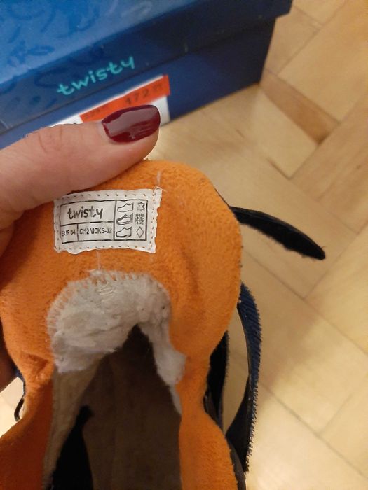 Buty zimowe śniegowce, skórzane, r.34