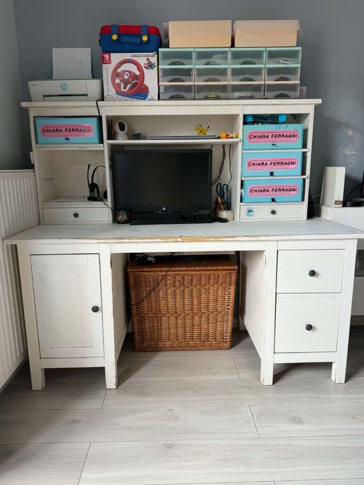 Ikea hemnes biurko duze z litego drewna biurko drewniane z nadstawką