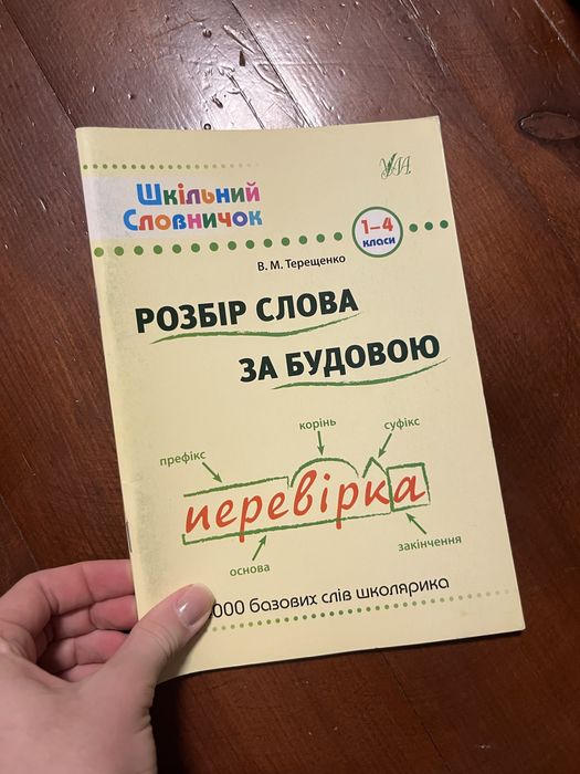 Шкільний посібник/словничок розбір слів за будовою