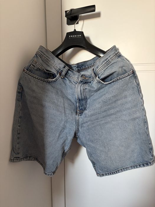 Męskie szorty spodenki jeansowe jasne zara 42
