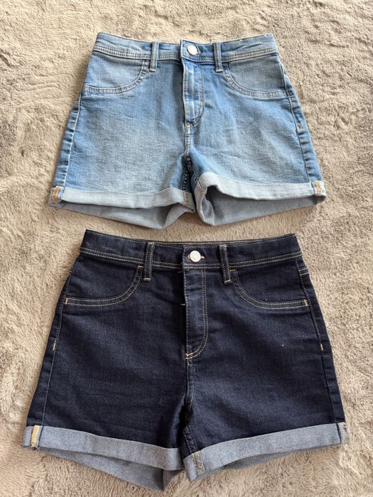 2 sztuki jeansowych spodenek H&M rozmiar 152