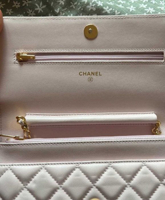 Chanel wallet on chain skóra