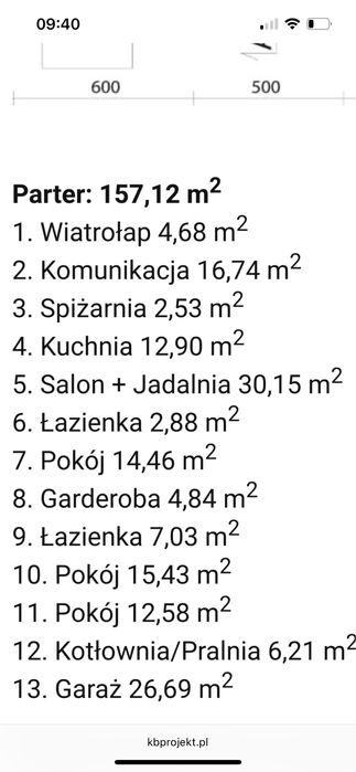 Sprzedam projekt budowlany firmy KB projety
