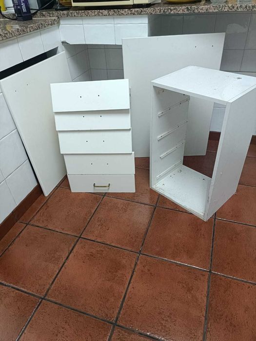 Conjunto Cozinha Lacado Branco: 10 Portas + 5 Gavetas Completas (Com Ferragens)